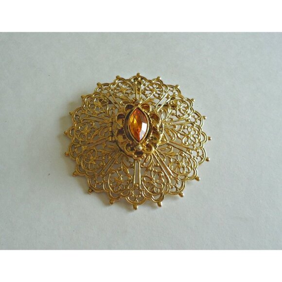 Vintage Brooch Perfume Holder & Cameo Scarf Clip - Picture 2 of 7